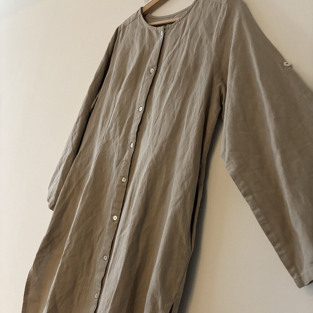 Embelish By Creative Co Linen Cotton Dress Womens L Lagenlook Peasant Cottage - Picture 9 of 16